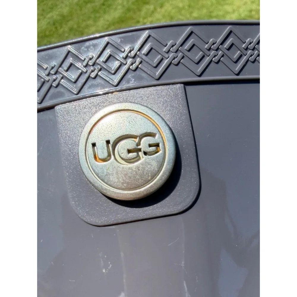 UGG SIENNA WATERPROOF GRAY RUBBER BOOT WOMEN'S RAIN BOOTS SIZE US 7 LOGO